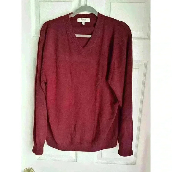 Turnbury Sweater Men's Extra Fine Merino Wool V Neck Long Sleeve Pullover L - Picture 4 of 6